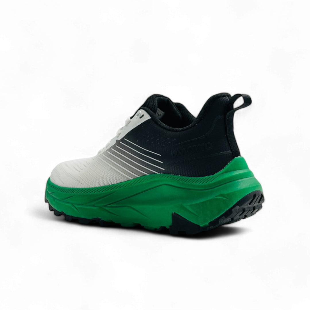 Pro Men's Running Shoes  White/Black/DK Green