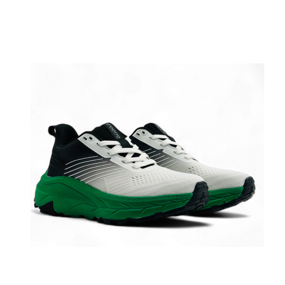 Pro Men's Running Shoes  White/Black/DK Green